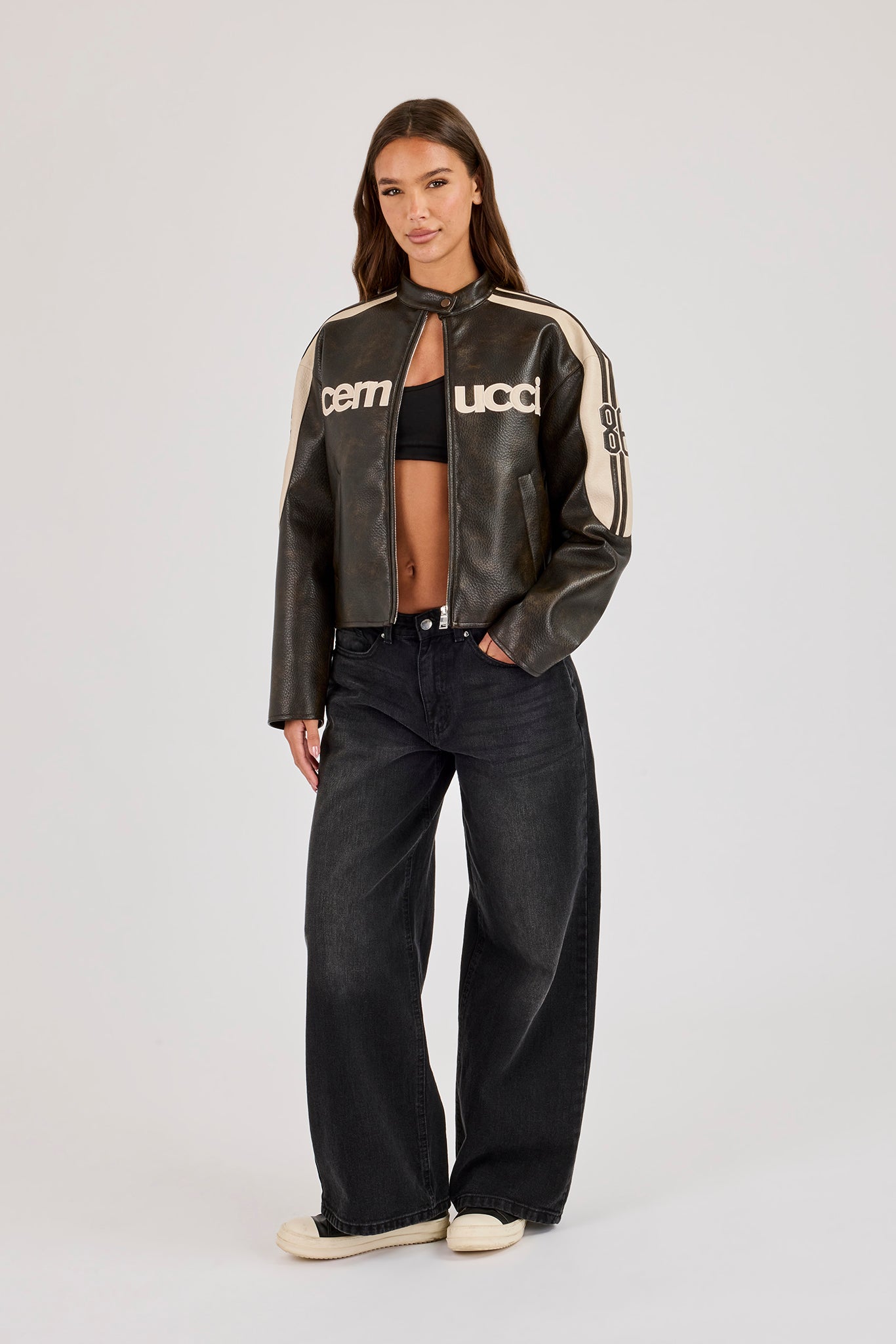 PU Cernucci Moto Jacket - Brown